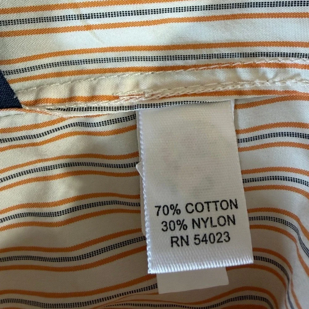 Banana Republic Mens Small Classic Fit Striped Button Down Shirt Orange